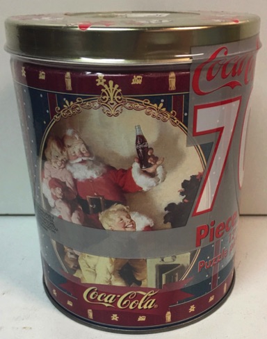 2565-1 € 15,00 coca cola puzzle 700 stukjes in ijzeren blik afb kerst